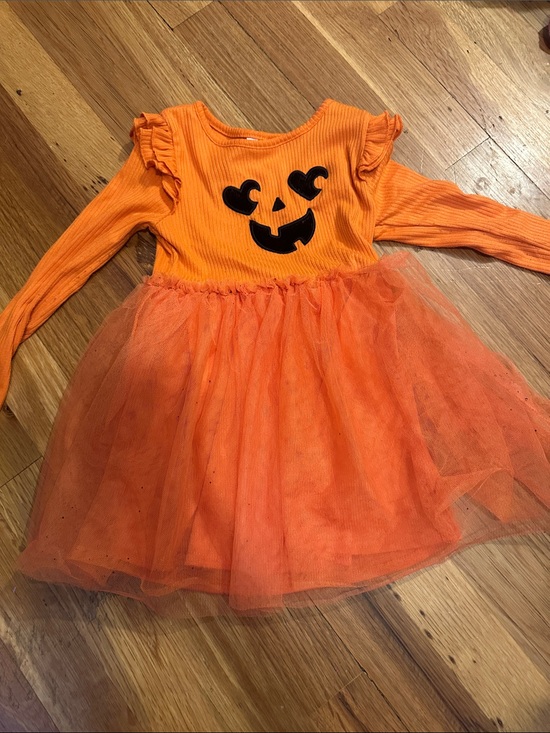 Way To Celebrate Other - Kids Orange Pumpkin Tutu Halloween Costume Dress
